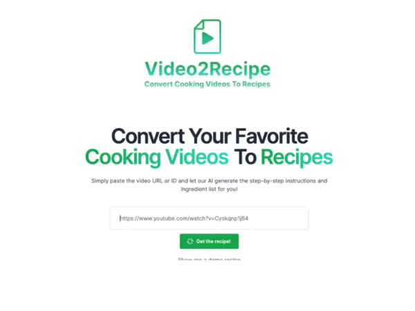 Video2Recipe | Description, Feature, Pricing and Competitors