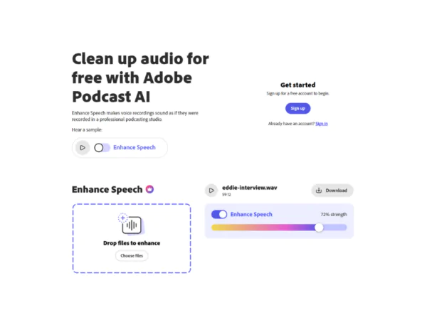 Adobe Enhance Speech | Description, Feature, Pricing and Competitors